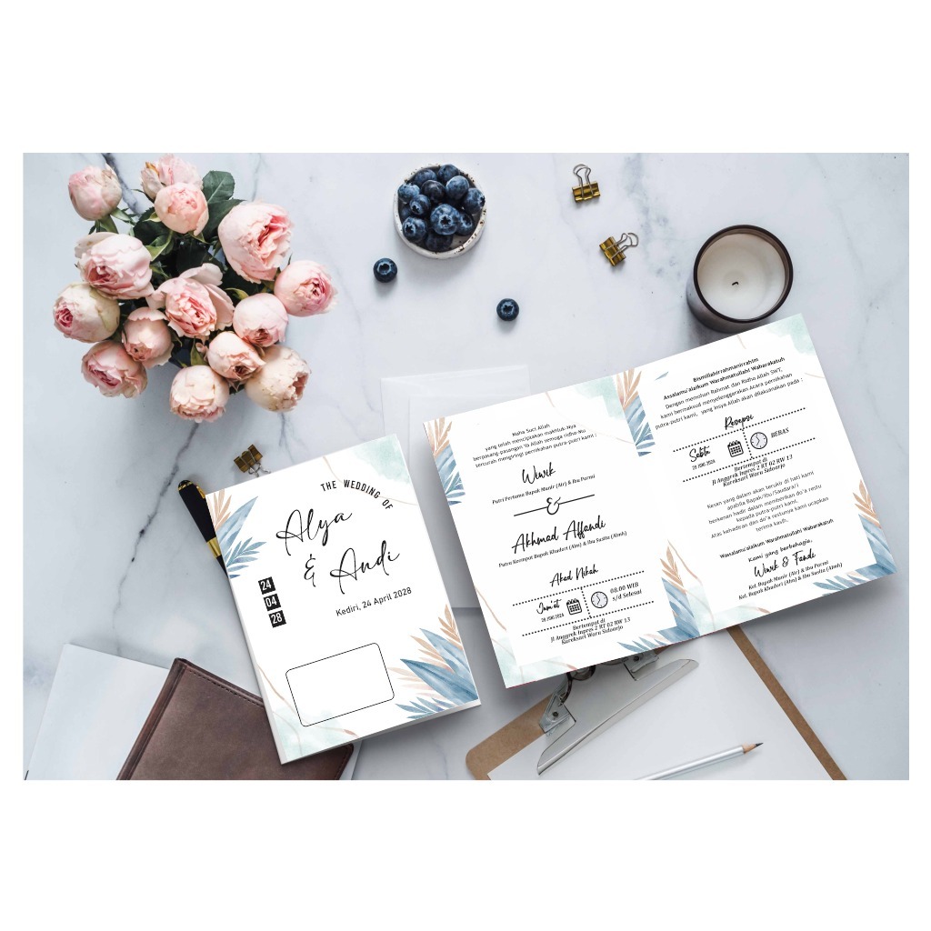 UNDANGAN CUSTOM LIPAT 2 FREE FOTO MURAH