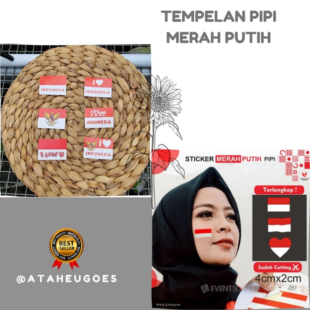 

❄️ READY STOK ❄️ STIKER PIPI BENDERA MERAH PUTIH ISI 100 PCS