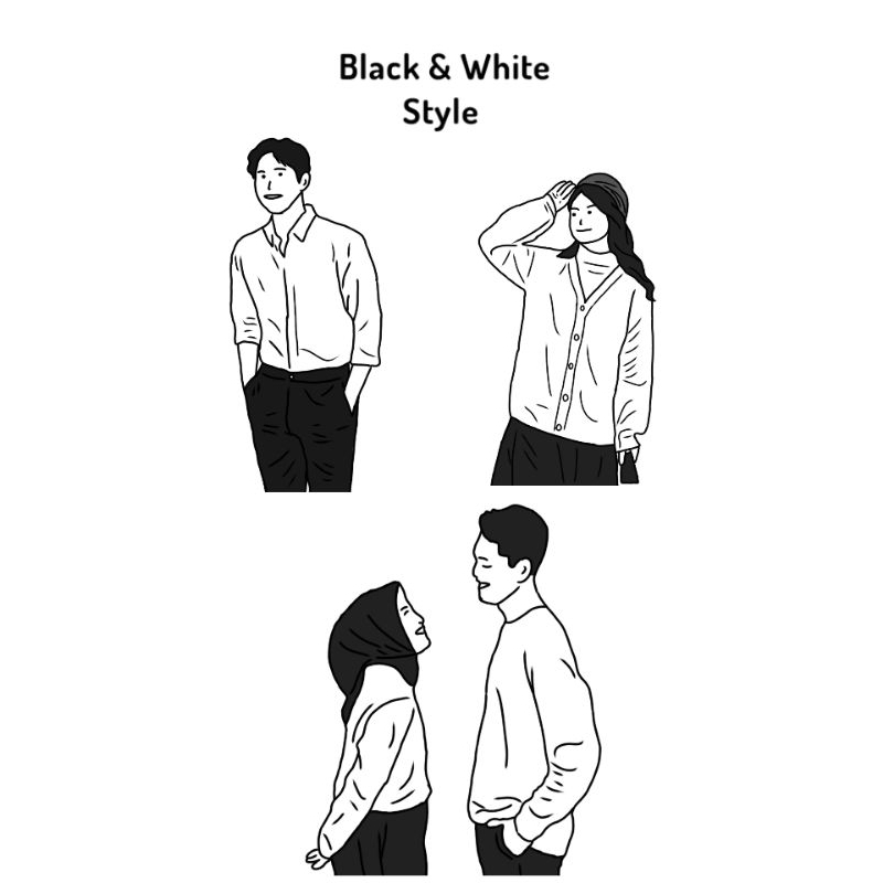 Line art ilustrasi/ilustrasi wajah/simple ilustrasi