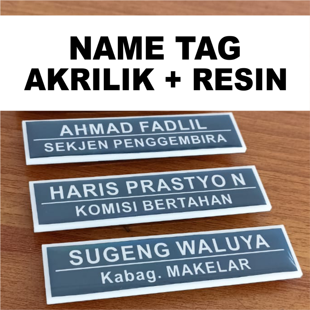 

NAME TAG HOLOGRAM NAMA DADA AKRILIK RESIN PENITI SATUAN - GANTI TOPI