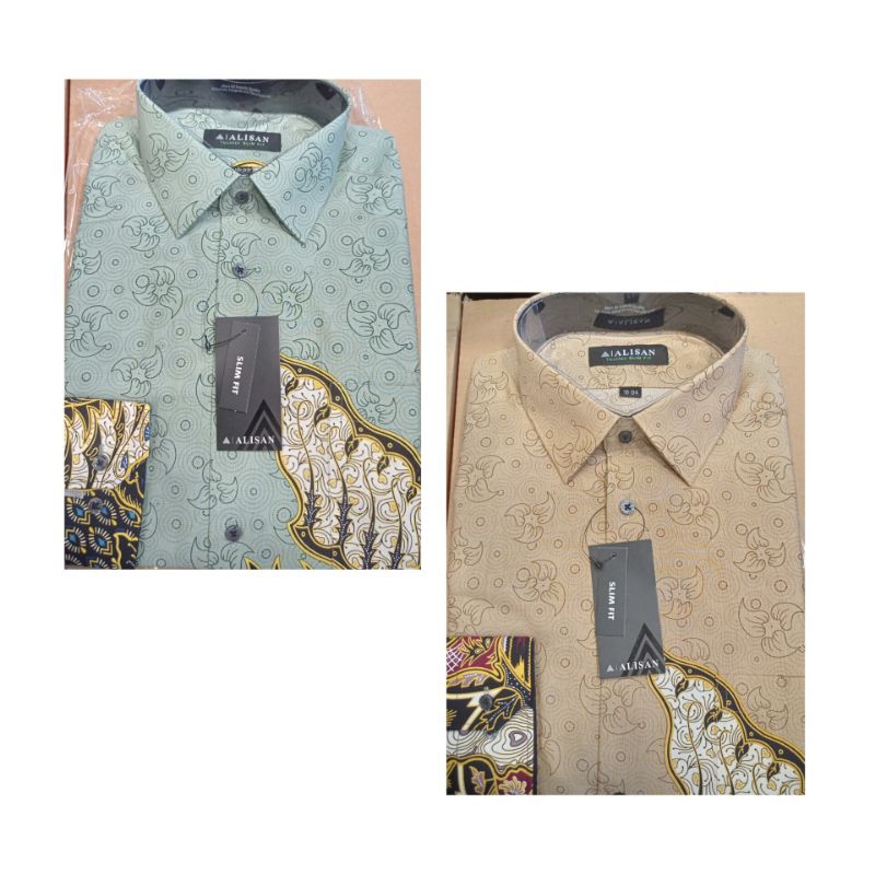 Alisan Batik Motif Burung lengan panjang slimfit