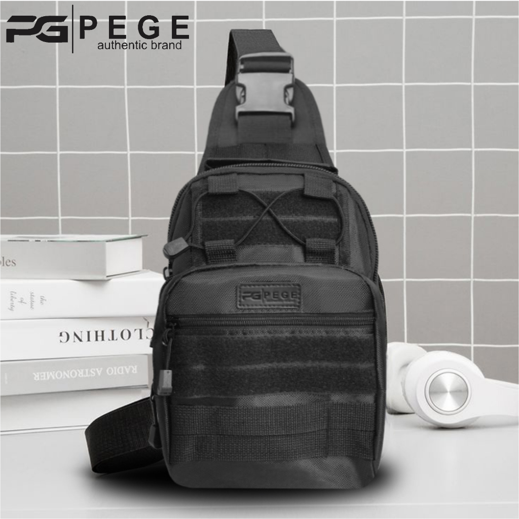 Tas Selempang Model Tactical Army PEGE Brody Tas Sling Bag Pria - PG 9040
