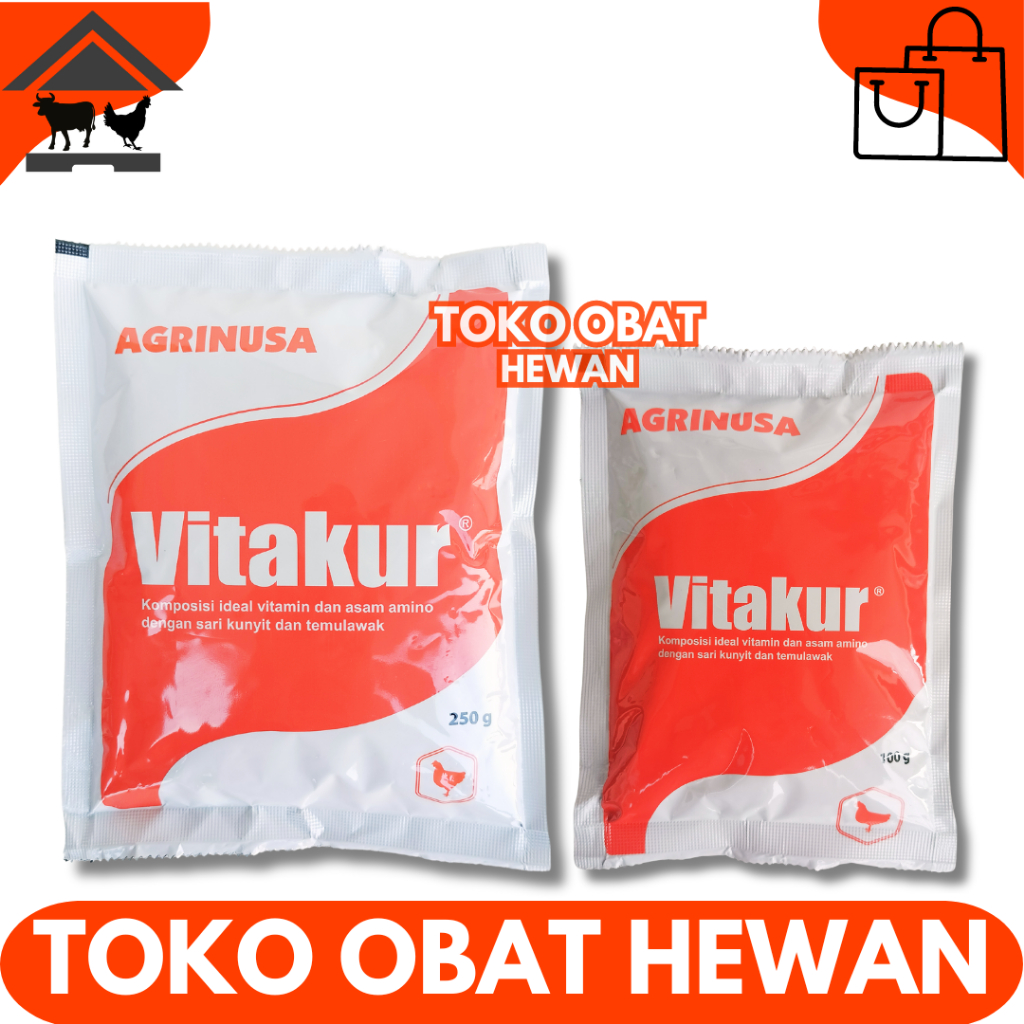 VITAKUR 250 gram & VITAKUR 100 gram - Vitamin Ayam Herbal Kunyit Temulawak Nambah nafsu makan dan na