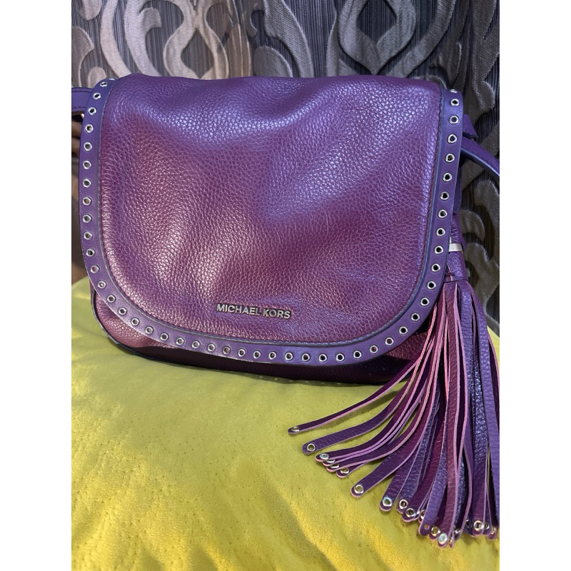 Brooklyn saddle plum Michael kors