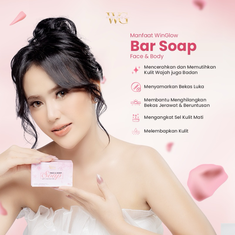 Face & Body Soap WinGlow With Niacinamide BPOM, Bar soap BPOM, Sabun Pemutih BPOM