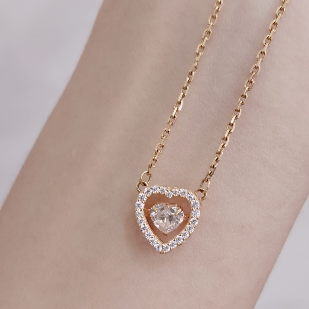 KALUNG DANCING STONE LOVE GOLD EMAS ASLI CANTIK
