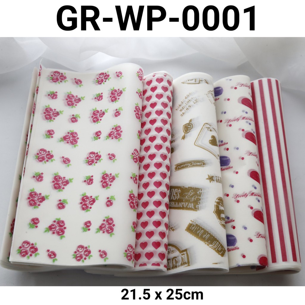

PRODUK TERBARU GRWP1 Bread loaf food wrapping wax paper kertas burger nasi yamama baking