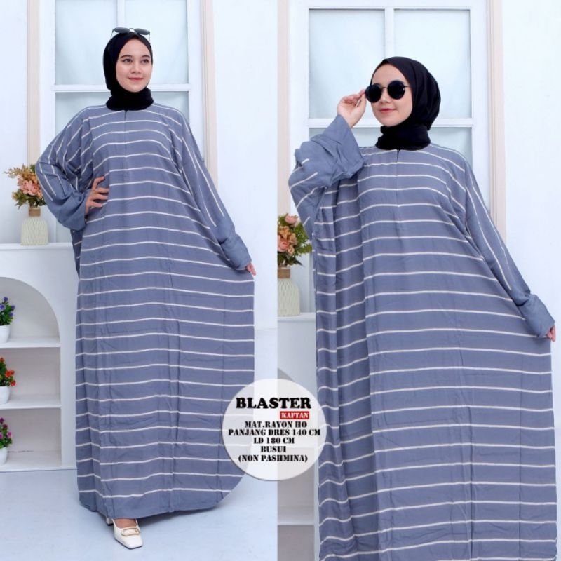 Kaftan Blaster Motif Salur Kaftan Busui Jumbo Premium