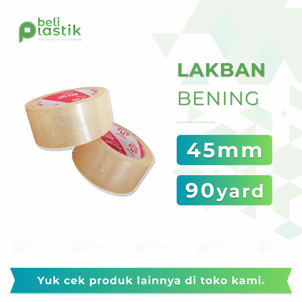 

Lakban Bening 45mm x 90 Yard Solatip Isolasi Bening OPP Tape 45 mm 90y Daya Rekat Kuat Lengket