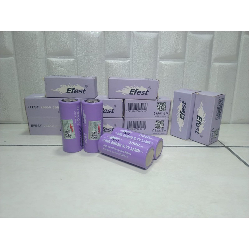 battery baterai efest imr 26650 3500mah n sony vtc k