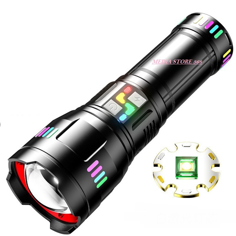 SENTER KEZU LED 120W JUMBO - SUPER TERANG - ZOOM - JARAK JAUH - ALUMINIUM ALLOY - BATERAI 18650X4