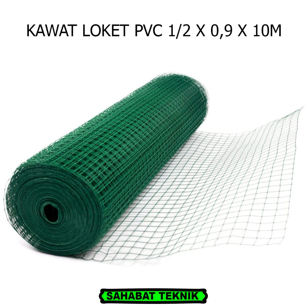 Kawat Loket PVC Per Meter / Kawat Ram 1/2" Kawat Ayakan / Kawat Hijau