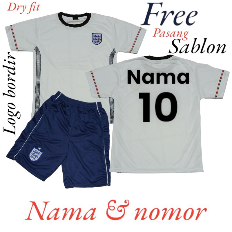 Setelan Jersey Timnas Inggris/Setelan Jersey Inggris/Setelan Jersey Bola Anak-Anak