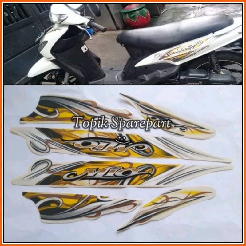 stiker striping Yamaha Mio sporty 2010 2011 putih