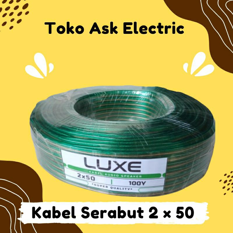1 METER Kabel Serabut Transparan 2 × 50/Kabel Listrik/Kabel Audio/Tembaga Serabut
