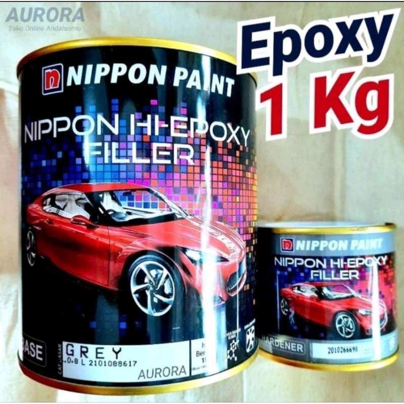 Cat Nippon Paint Hi Epoxy Filler 1kg Primer Grey Epoxy Grey Cat Dasar Base Coat Basecoat Poksi Foksi
