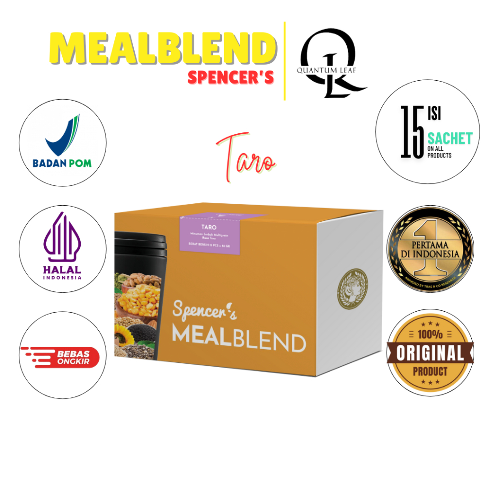 

Spencer's Mealblend Multigrain Meal Replacement Rasa Taro 1 Box 15 Sachet