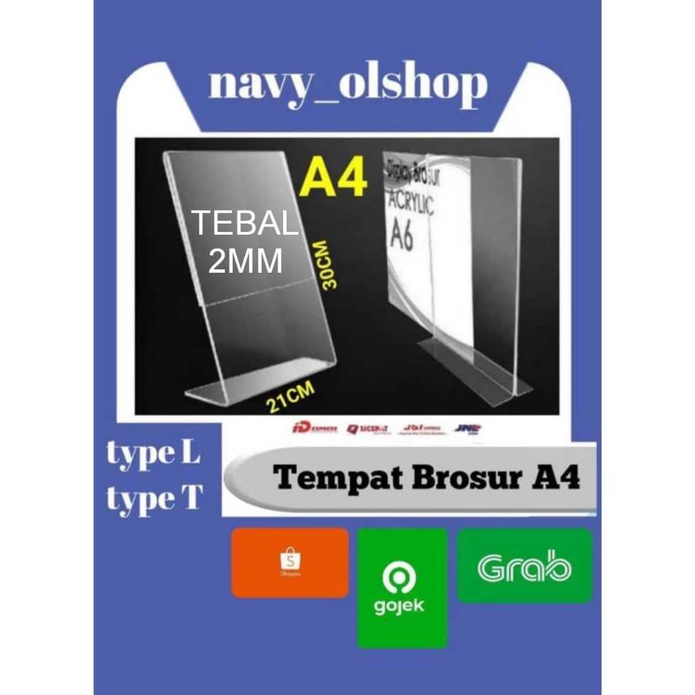 

New Arrival TEMPAT BROSUR TENT HOLDER TENT CARD AKRILIK DISPLAY UKURAN A4