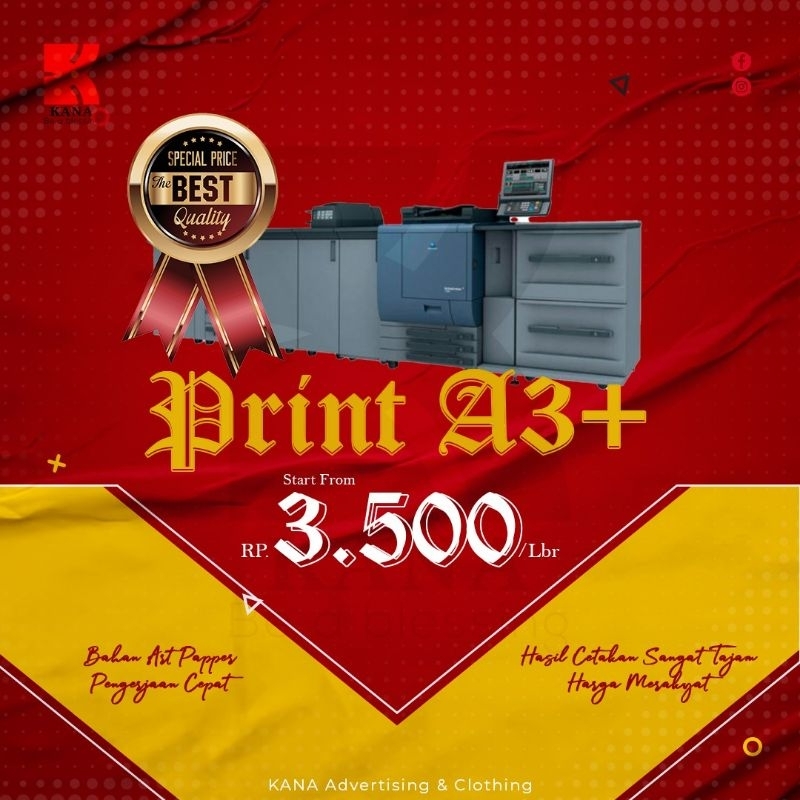 

Print Laser A3+ Kilat bahan tebal