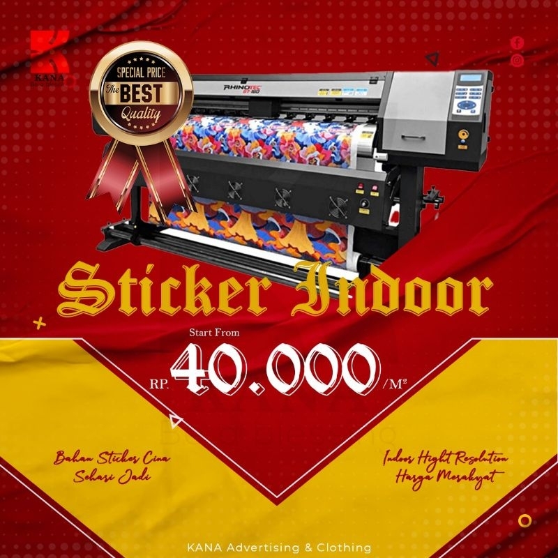 

Cetak Sticker Indoor bahan China/Quantac/Camel Kilat!!