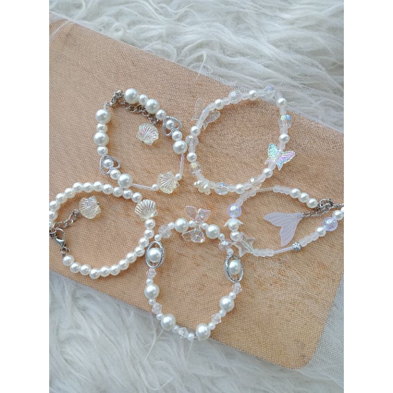 gelang mutiara putih gelang mutiara cantik elegan gelang anak anak gelang mutiara