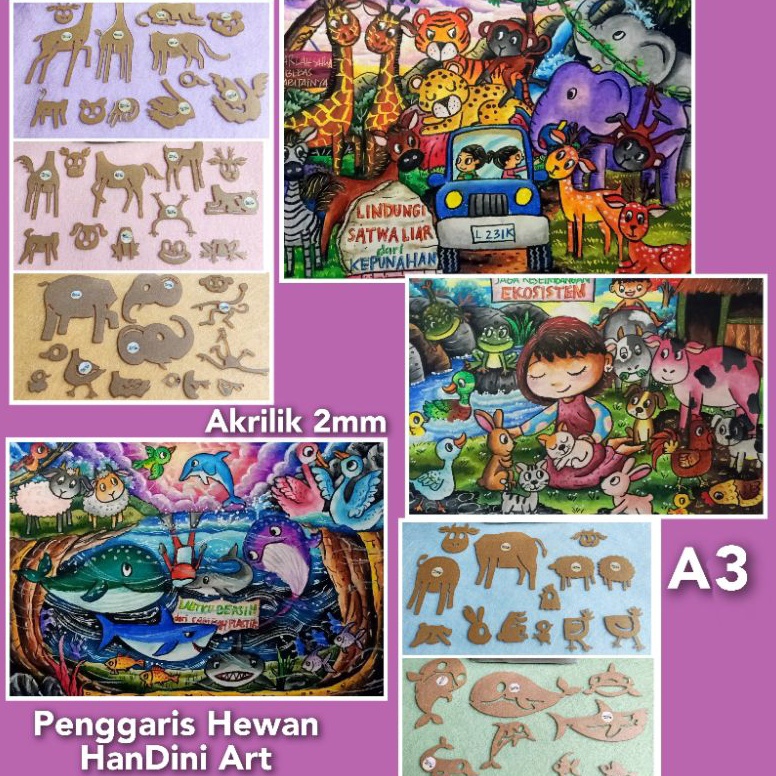 

Penggaris Hewan HanDini Art Cetakan Akrilik Peralatan Menggambar o G8J7