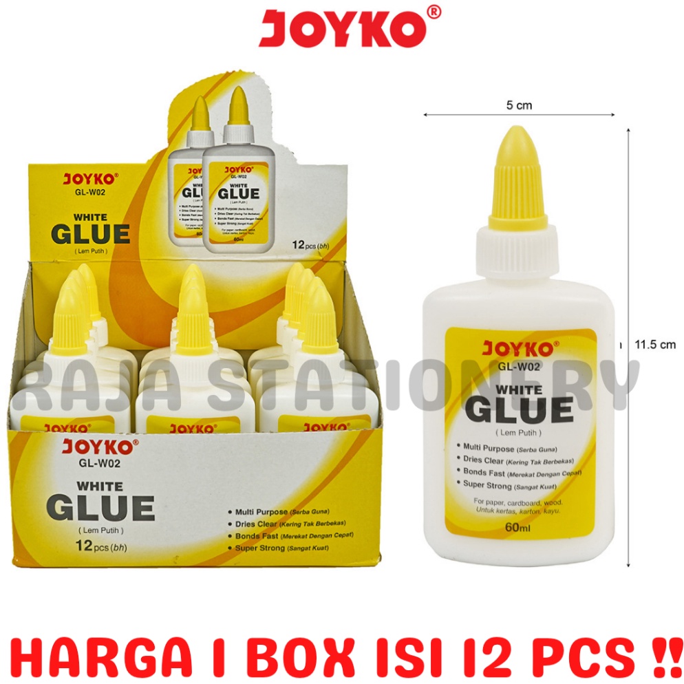 

JOYKO WHITE GLUE 6ML LEM CAIR JOYKO PUTIH PRAKARYA ANAK SEKOLAH GLW2 LUSIN 12PCS a D3D9