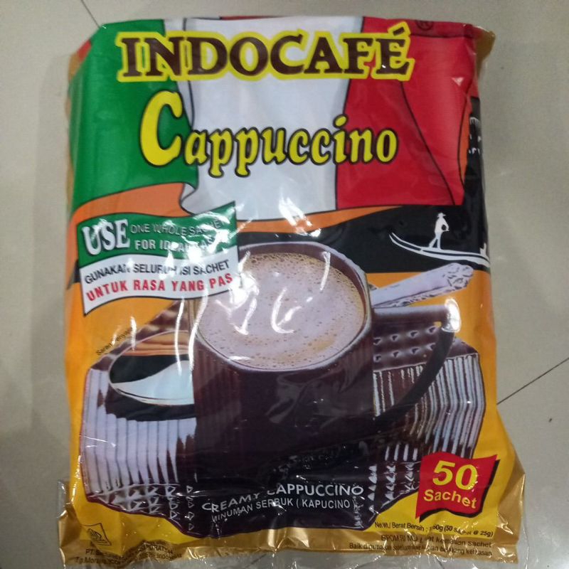 

Indocafe cappuccino bag 50 sachet