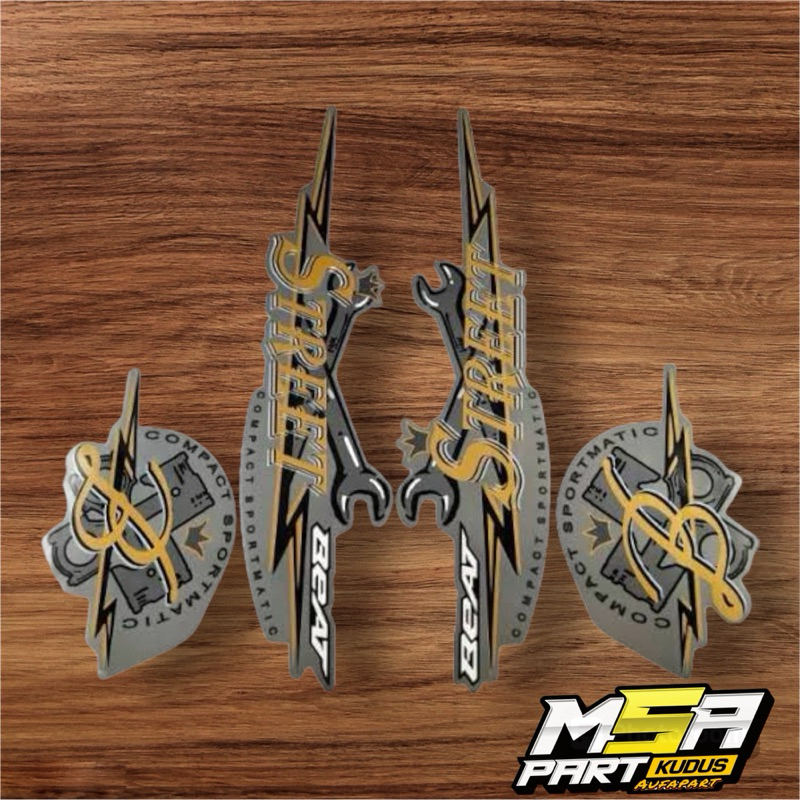 Stripping strip stiker sticker lis polet bodi Honda Beat Street Th.2020 Silver striping les decal be