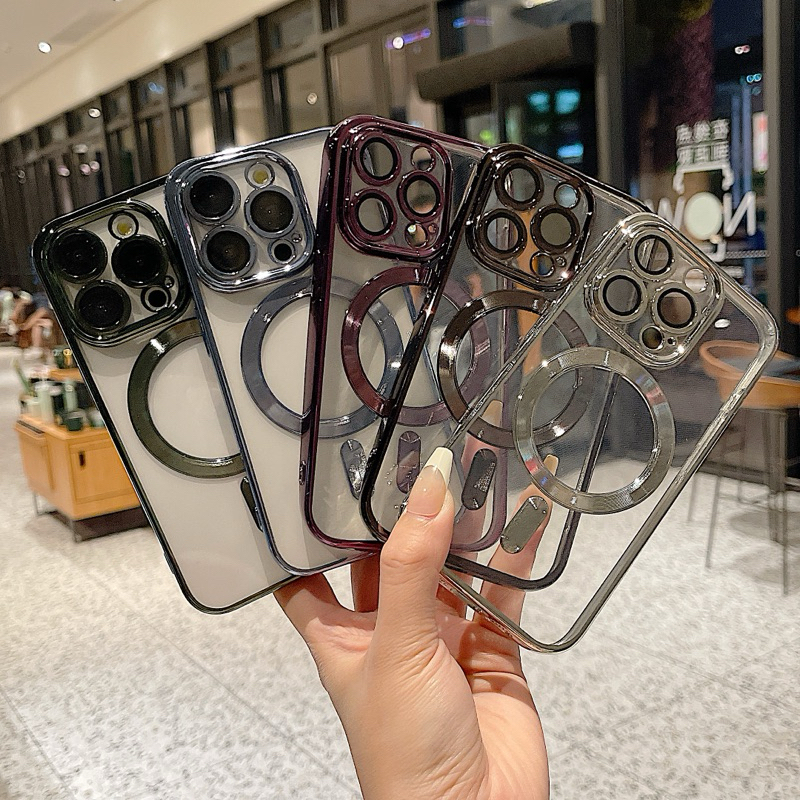 Metalic Magsafe LensGuard Case Warna IPhone 7 8 X XS XR 11 12 13 14 15 16 17 PLUS PRO PROMAX Camera 
