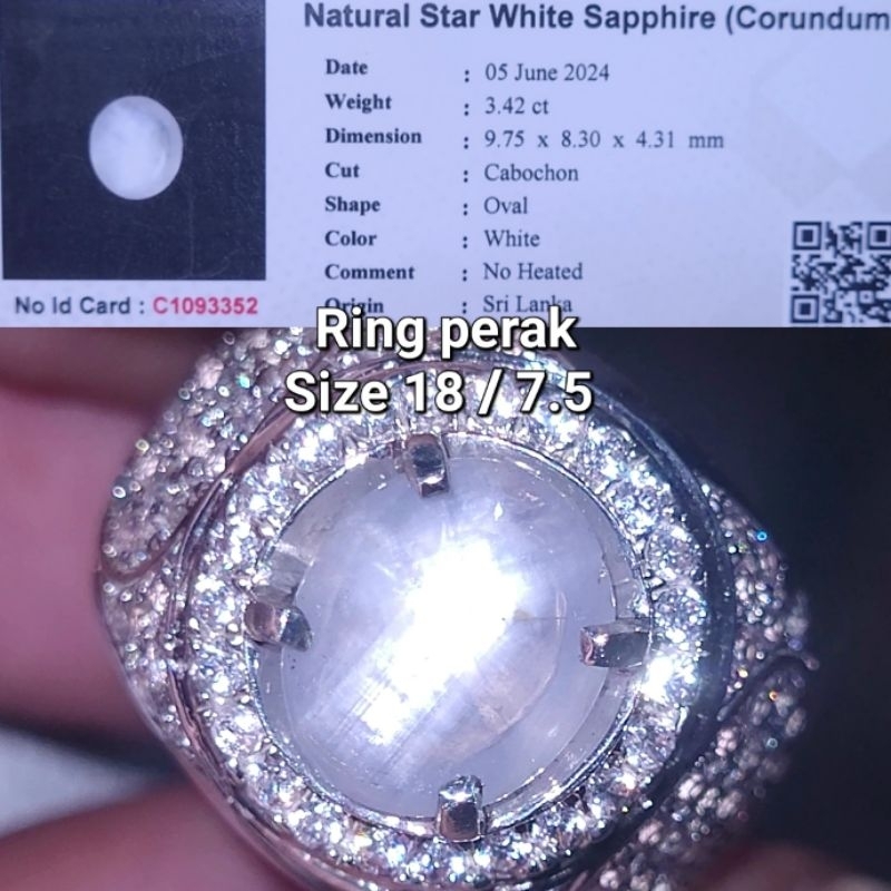 Natural white sapphire star srilanka ceylon safir