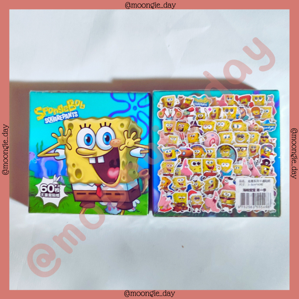 

60 PCS/BOX STIKER KERTAS TEMA KARTUN SPONGEBOB PATRICK SQUIDWARD MR. CRAB SPONGE BOB CARTOON BULLET JURNAL DIY DIARY JOURNAL ANAK KIDS LUCU MURAH