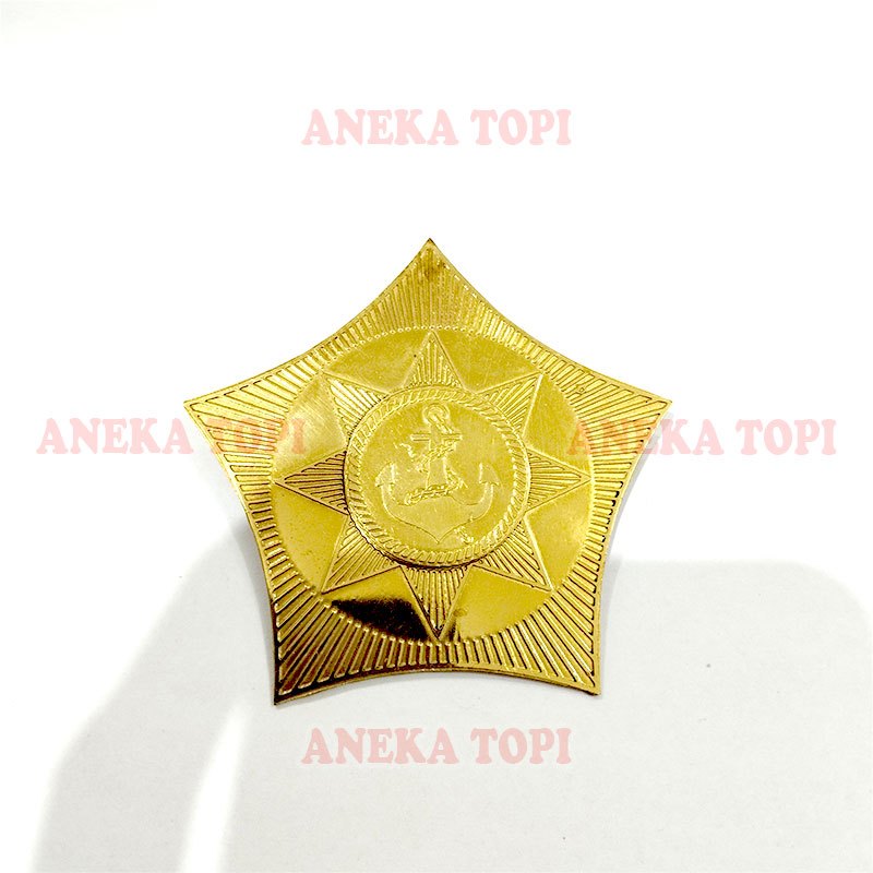 Pin Pelayaran Model Bintang Lencana Emblem Bintang Jangkar Pelayaran - Aneka Topi
