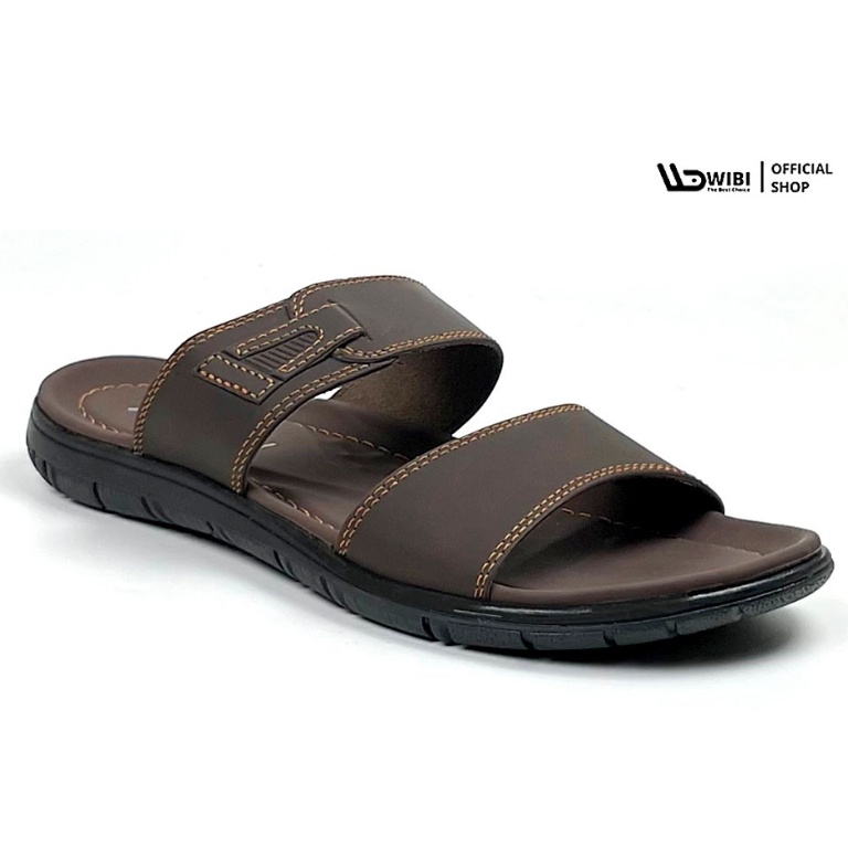 KODE G56I WIBI 3943 Elegant Low Mocha  Sandal Kulit Slide Selop Pria Dewasa Original Wibi S21  2
