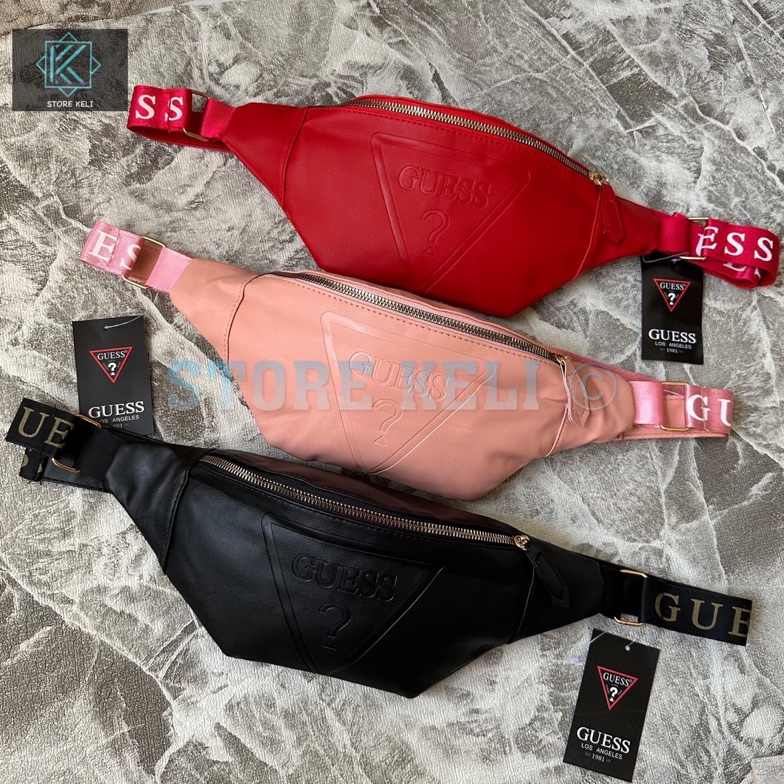 Suplier1st Waistbag Guess Leather Emboss Tas Selempang  Pinggang WB