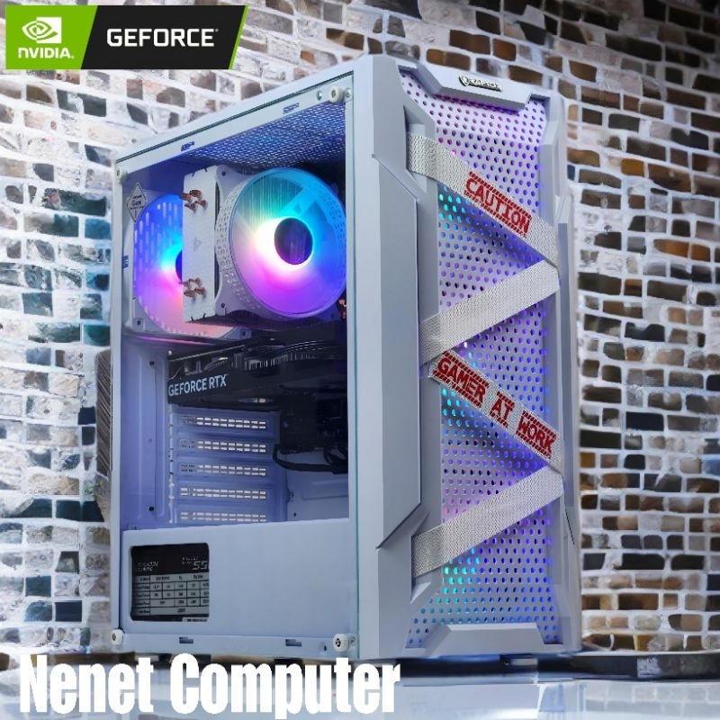 PC Gaming FULL SET AMD Ryzen 5 4500 | RTX 3050 6GB | 16GB | NVMe | LED 24Inch