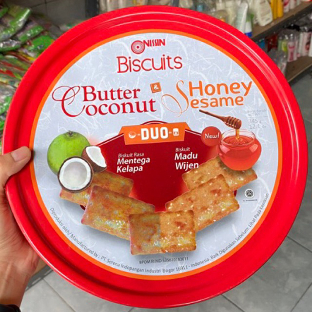 

NISSIN BISCUITS BUTTER COCONUT & HONEY SESAME DUO 345gr murah