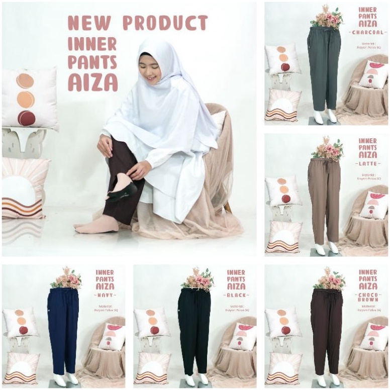 KODE W16W INNER PANTS AIZA BY HIJAB HAYURI ORIGINAL Celana Inner Wanita Muslimah Celamis Dalaman Gam