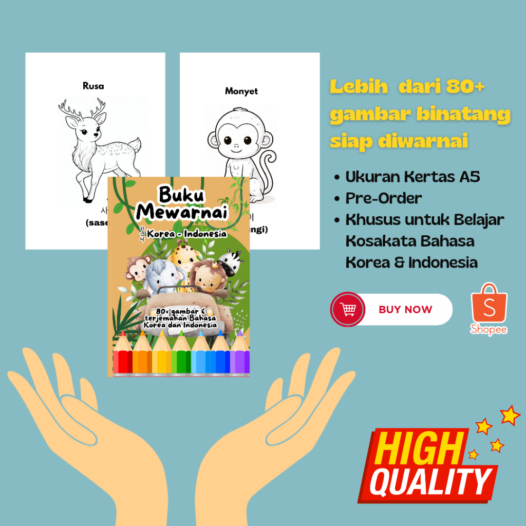 

Buku Mewarnai Edisi Binatang Bahasa Korea - Indonesia