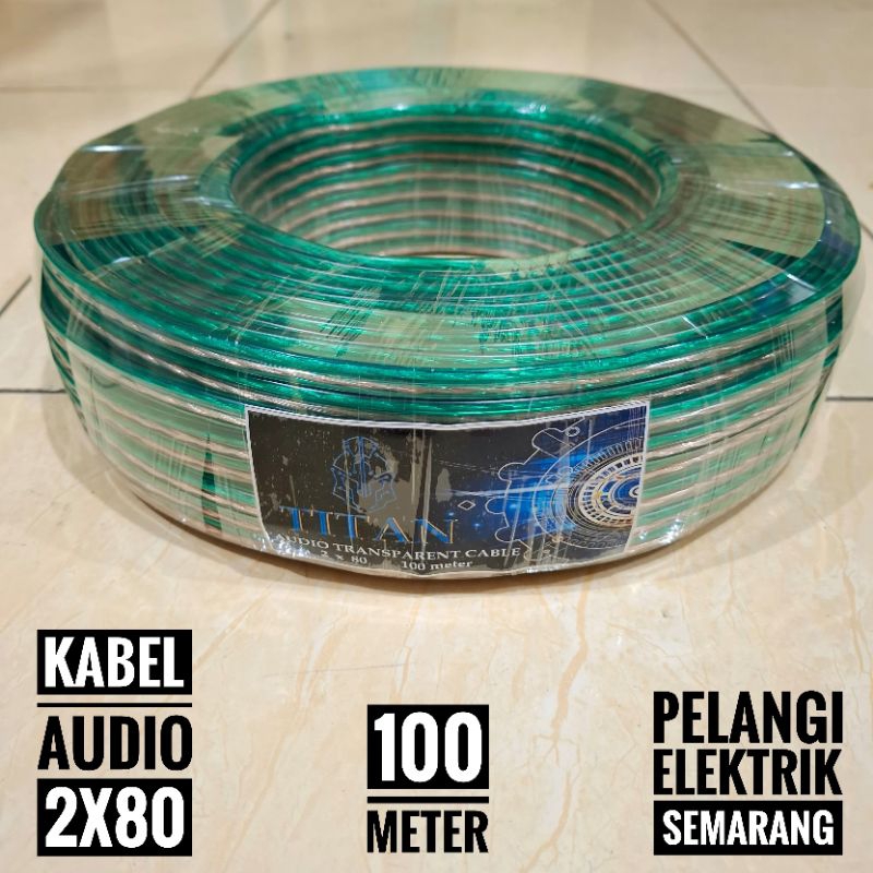 Kabel Audio Transparan 2x80 Kabel Serabut 2 x 80 - Roll 100 Meter 100m