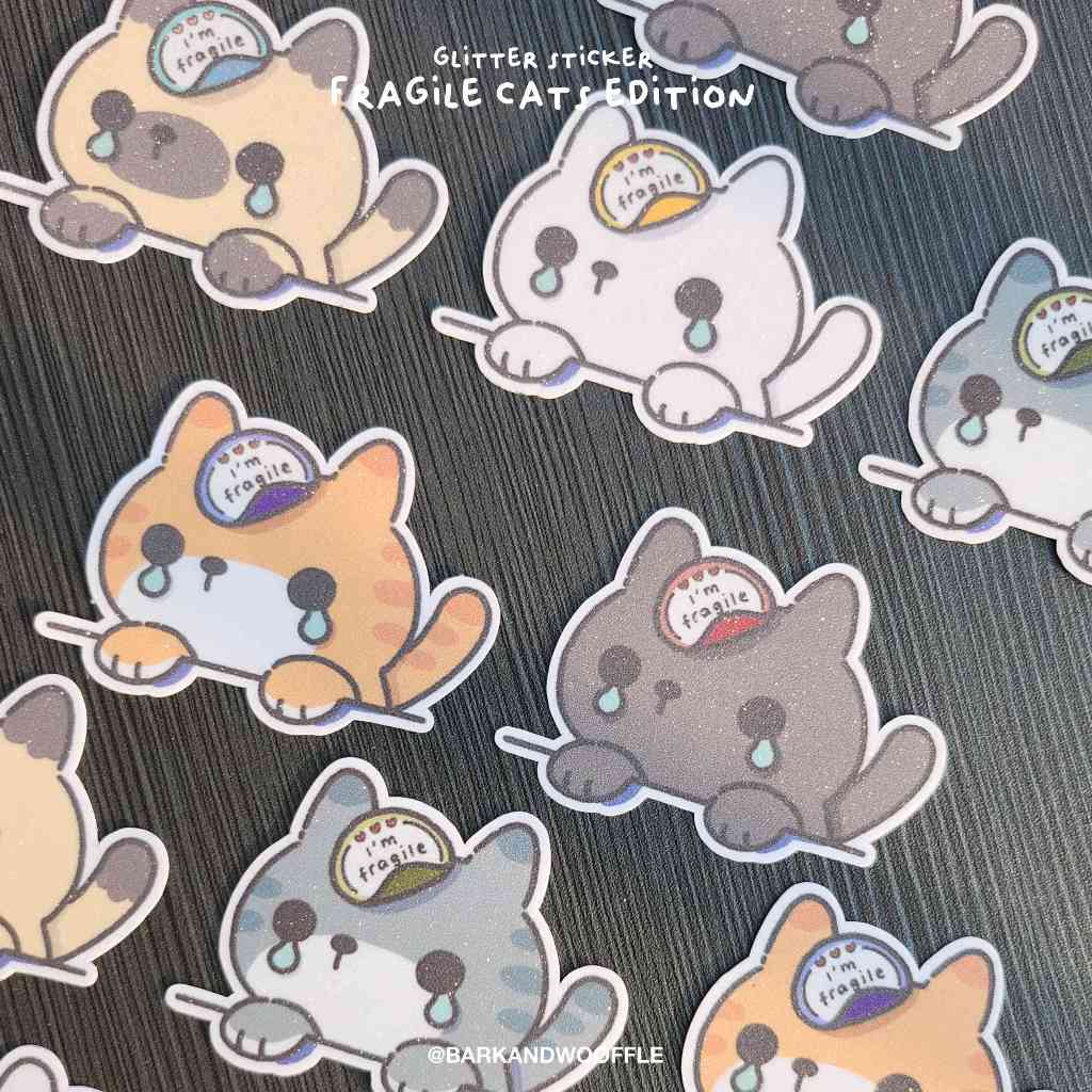 

Bark and Wooffle Fragile Cat Collections – Glitter Sticker