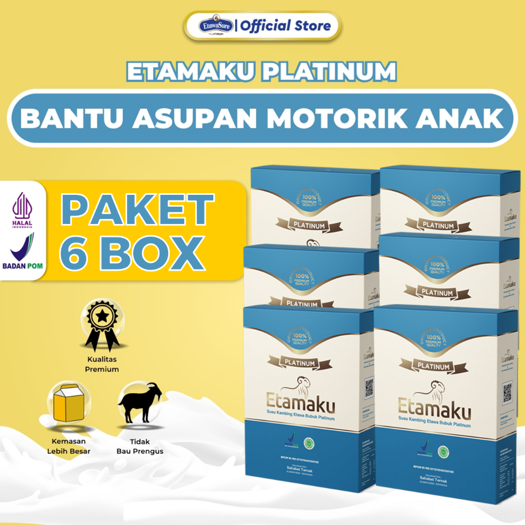 

Paket 6 Box Susu Kambing Etawa Etamaku Untuk Asam Lambung dan Pencernaan Susu Etawa Original