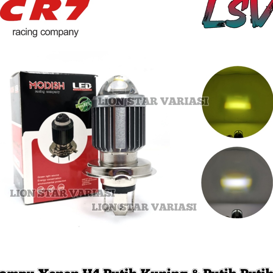 Lampu Headlamp LED H4 Motor High Low Waterproof Putih Kuning Super Terang Lampu Depan H4 Laser Murah