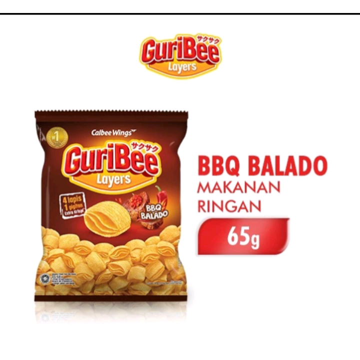 

guribee layers bbq balado 65gr guri bee