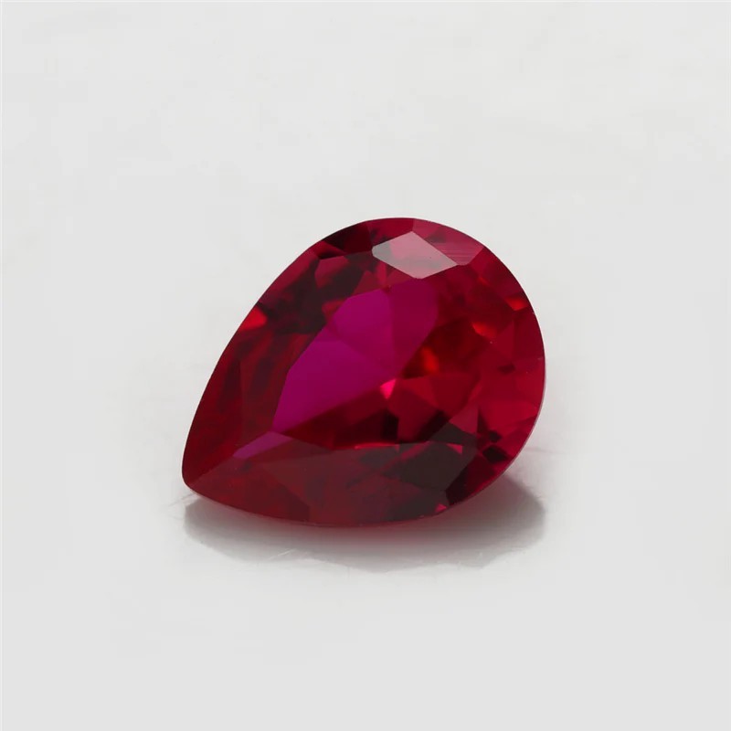 Batu Cubic Zirconia 3A (AAA) Ruby #5 Pear Cut