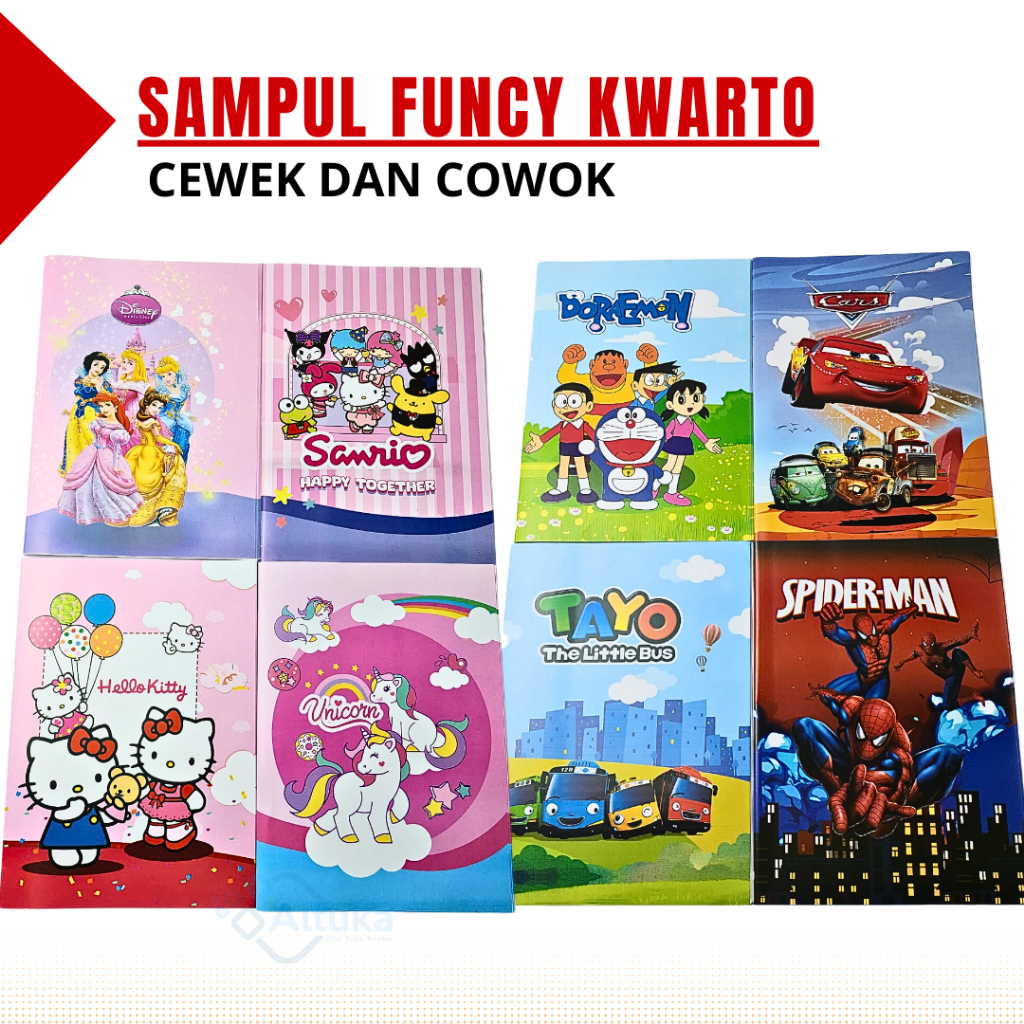 

(20 Lembar) Sampul Buku Tulis Gambar Lucu Fancy Karakter Samak Buku Ukuran Kwarto