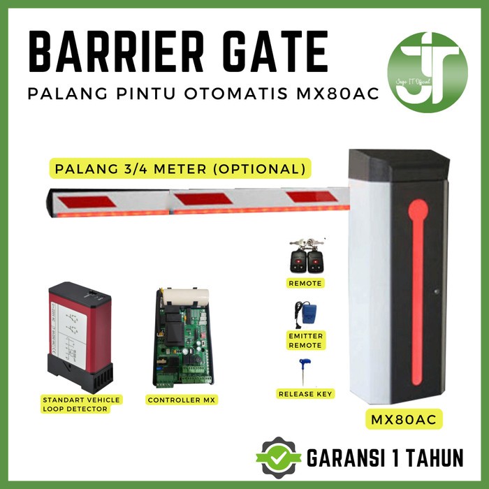 Barrier Gate MX80 Portal Parkiran Otomatis Perumahan Palang Paket Full