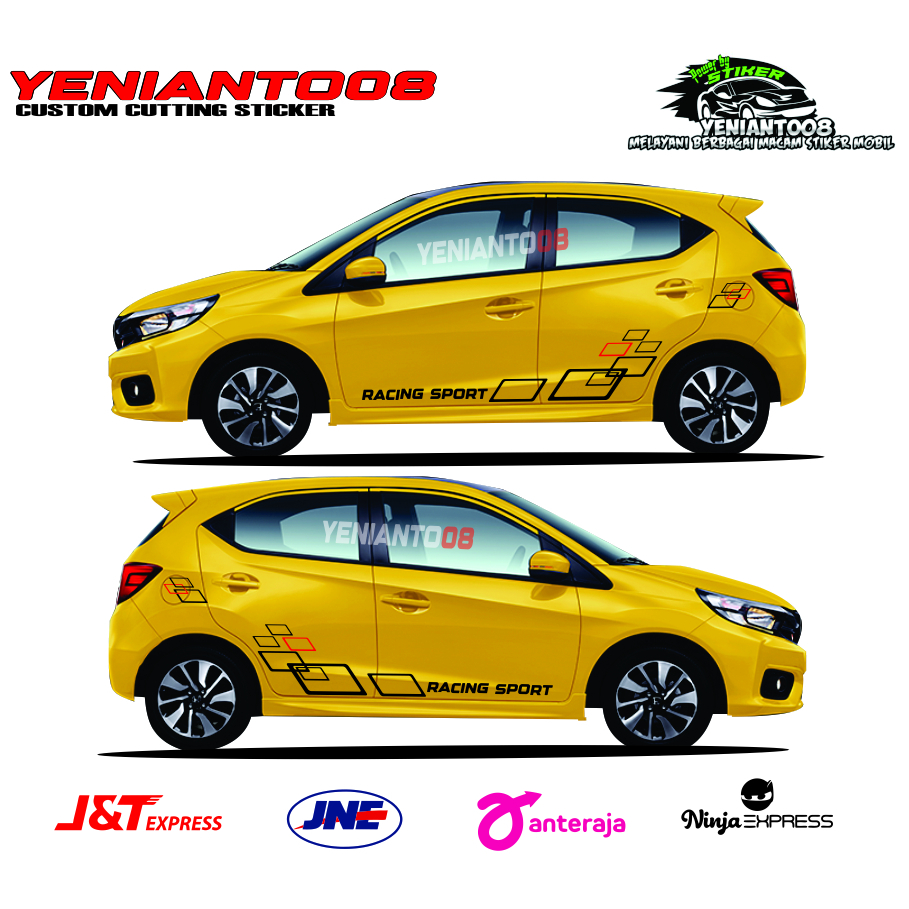 Sticker samping mobil honda brio sticker all new brio aksesories honda brio