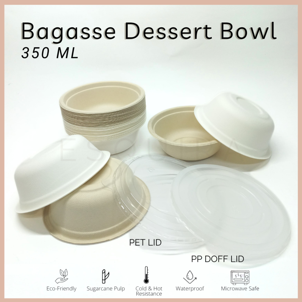 Bagasse Dessert Snack Bowl 350 ML BG350