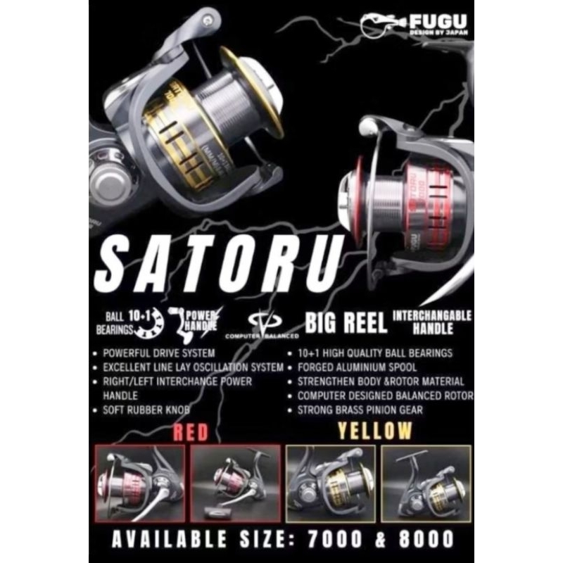 reel laut besar Fugu Satoru 7000 & 8000 power handle